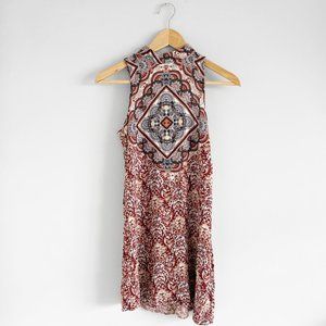 American Eagle Outfitters Bohemian High-neck Medallion Print Tunic Dress